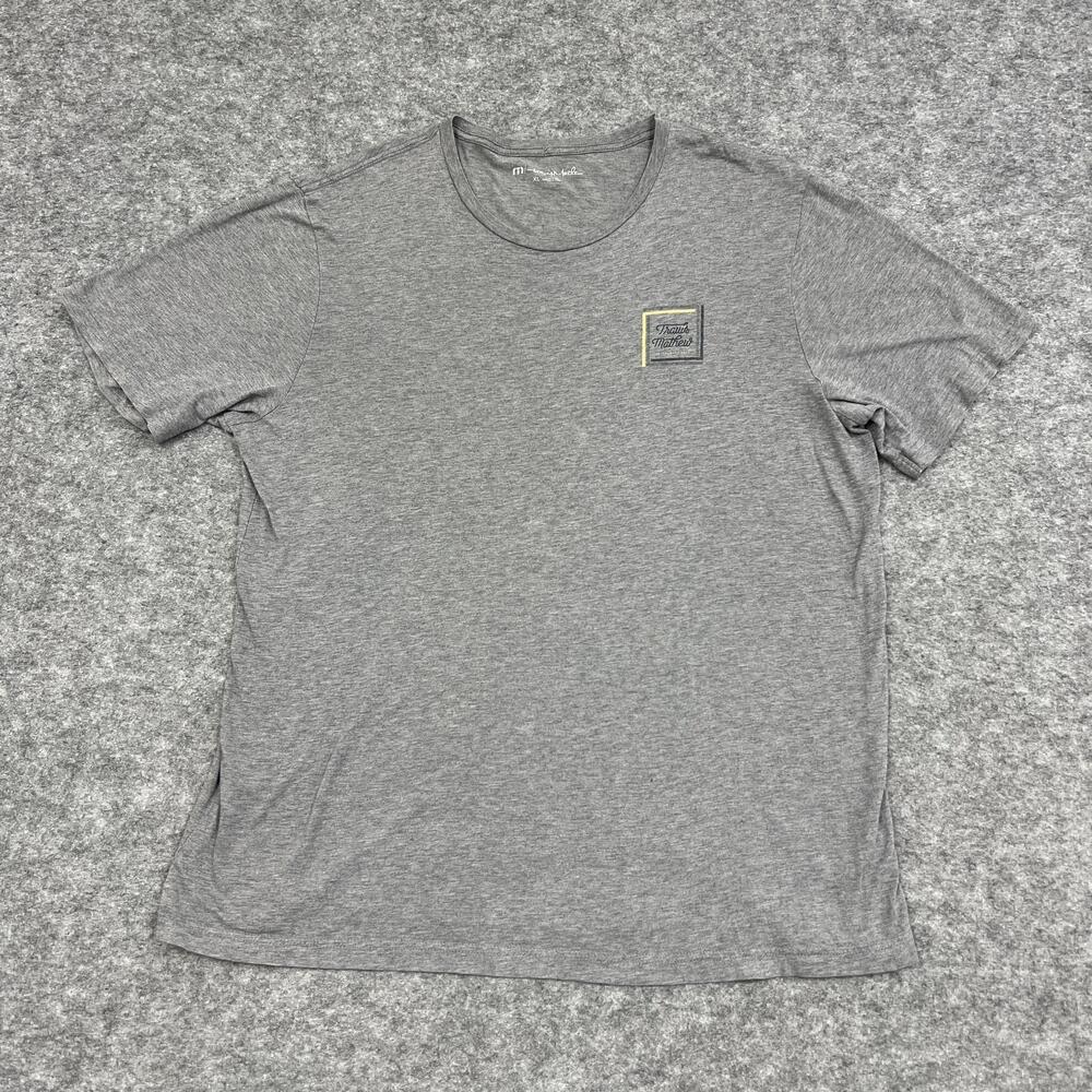 Travis Mathew Shirt Mens XL Gray Basic Graphic Lightweight Casual Outdoor